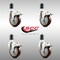 Service Caster 4 Inch 316SS Maroon Poly Swivel 1-1/2 Inch Expanding Stem Caster Set Lock Brake SCC-SS316TTLEX20S414-PPUB-MRN-112-4 - alternate 4